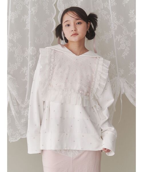 merry jenny（メリージェニー）の「flowerスパンコールカラー　/　花柄スパンコールカラー（付け襟・レディース・ピンク/ブラック/オフホワイト・FREE）」の16枚目の写真