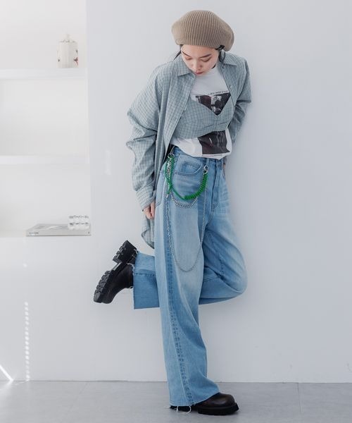 JEANASIS（ジーナシス）の「リラックスルーズデニム/292619（デニムパンツ・レディース・ライトブルー/グレー・SMALL/MEDIUM）」の10枚目の写真