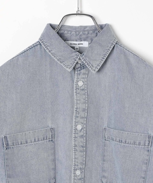 GLOBAL WORK（グローバルワーク）の「GOODデニムシャツ長袖/283778（シャツ/ブラウス・キッズ・ブラック/ブルー・140cm/150cm/160cm/170cm）」の5枚目の写真