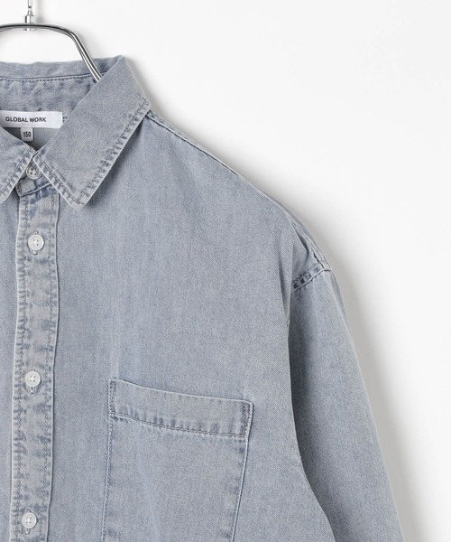 GLOBAL WORK（グローバルワーク）の「GOODデニムシャツ長袖/283778（シャツ/ブラウス・キッズ・ブラック/ブルー・140cm/150cm/160cm/170cm）」の6枚目の写真