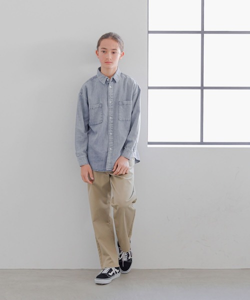 GLOBAL WORK（グローバルワーク）の「GOODデニムシャツ長袖/283778（シャツ/ブラウス・キッズ・ブラック/ブルー・140cm/150cm/160cm/170cm）」の20枚目の写真