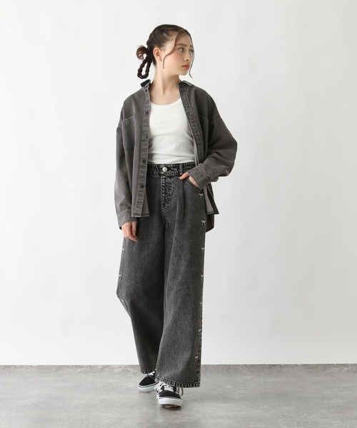 GLOBAL WORK（グローバルワーク）の「GOODデニムシャツ長袖/283778（シャツ/ブラウス・キッズ・ブラック/ブルー・140cm/150cm/160cm/170cm）」の15枚目の写真