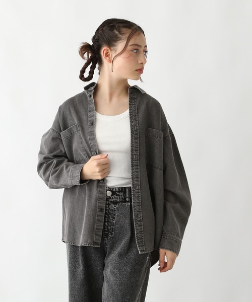 GLOBAL WORK（グローバルワーク）の「GOODデニムシャツ長袖/283778（シャツ/ブラウス・キッズ・ブラック/ブルー・140cm/150cm/160cm/170cm）」の17枚目の写真