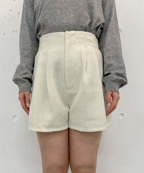archives(アルシーヴ)の「【25ss/セットアップ対応】ラメネップツイードショートパンツ(その他パンツ・レディース・アイボリー/ブラック・MEDIUM)」の19枚目の写真