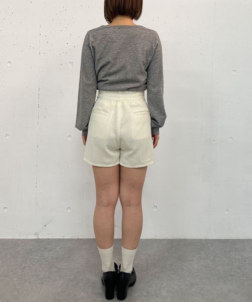 archives(アルシーヴ)の「【25ss/セットアップ対応】ラメネップツイードショートパンツ(その他パンツ・レディース・アイボリー/ブラック・MEDIUM)」の17枚目の写真