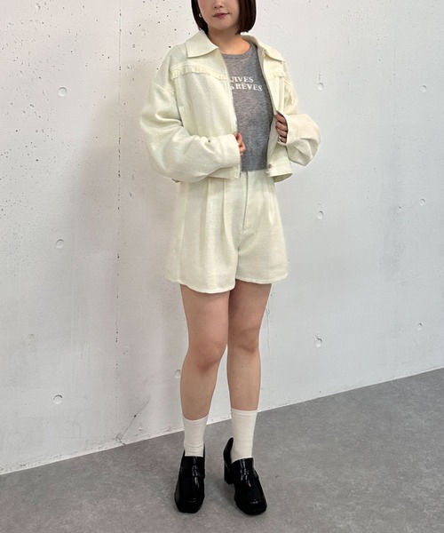 archives(アルシーヴ)の「【25ss/セットアップ対応】ラメネップツイードショートパンツ(その他パンツ・レディース・アイボリー/ブラック・MEDIUM)」の12枚目の写真