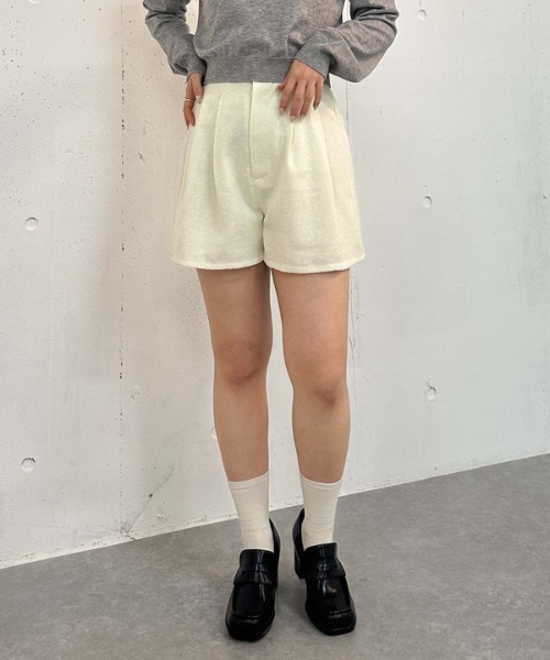 archives(アルシーヴ)の「【25ss/セットアップ対応】ラメネップツイードショートパンツ(その他パンツ・レディース・アイボリー/ブラック・MEDIUM)」の4枚目の写真
