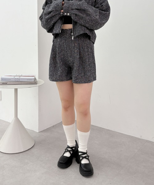 archives(アルシーヴ)の「【25ss/セットアップ対応】ラメネップツイードショートパンツ(その他パンツ・レディース・アイボリー/ブラック・MEDIUM)」の21枚目の写真