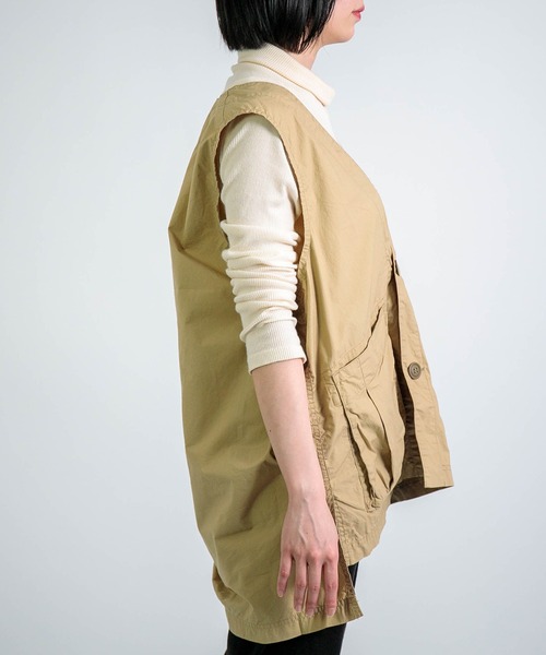 D.M.G.（ドミンゴ）の「[D.M.G. / ディーエムジー] ダンプ硫化染め BIGポケットベスト（ベスト・レディース・ベージュ・FREE）」の14枚目の写真