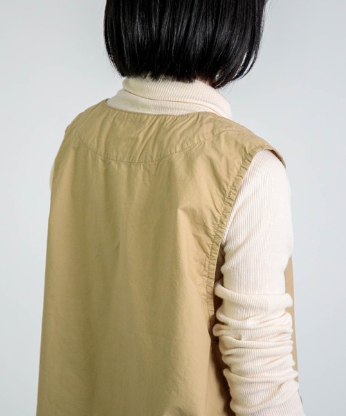 D.M.G.（ドミンゴ）の「[D.M.G. / ディーエムジー] ダンプ硫化染め BIGポケットベスト（ベスト・レディース・ベージュ・FREE）」の6枚目の写真