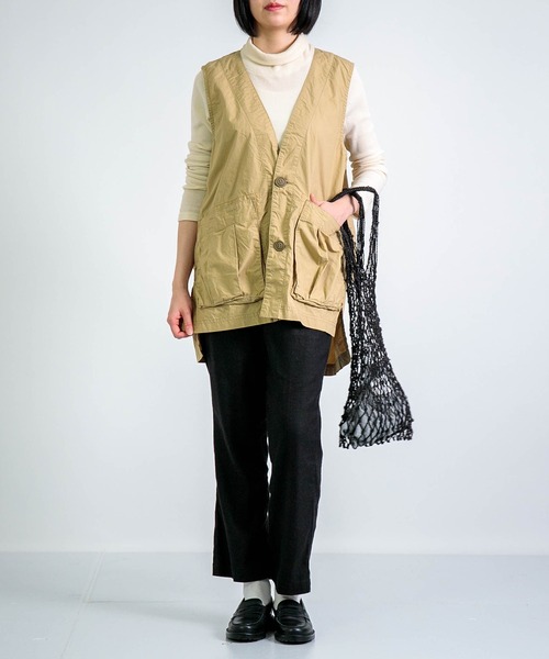 D.M.G.（ドミンゴ）の「[D.M.G. / ディーエムジー] ダンプ硫化染め BIGポケットベスト（ベスト・レディース・ベージュ・FREE）」の11枚目の写真