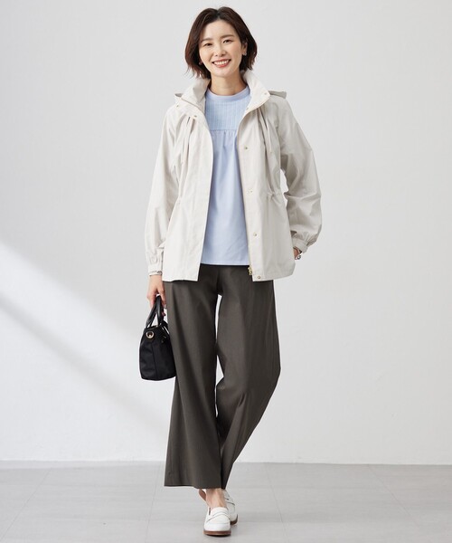 J.PRESS Ladies(J.プレス レディス)の「【洗える】プレーティングジャージー モックネックカットソー(Tシャツ/カットソー・レディース・ネイビー系/サックスブルー系/ホワイト系・SMALL)」の12枚目の写真