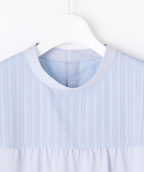 J.PRESS Ladies(J.プレス レディス)の「【洗える】プレーティングジャージー モックネックカットソー(Tシャツ/カットソー・レディース・ネイビー系/サックスブルー系/ホワイト系・SMALL)」の20枚目の写真