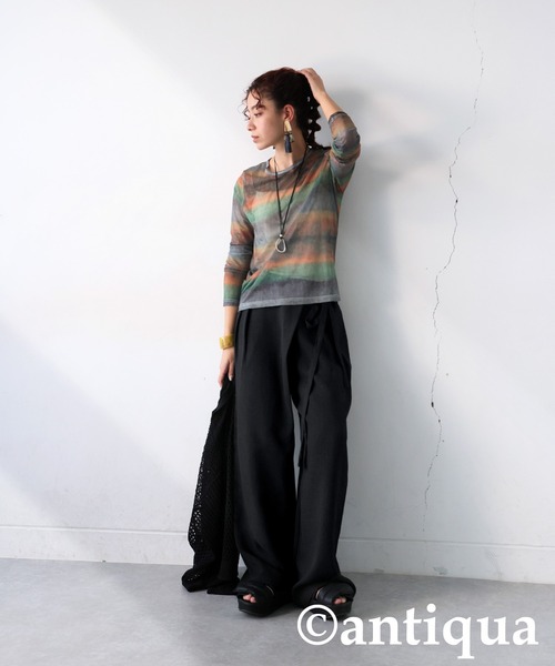 セール】サイドリボンラップパンツ（その他パンツ）｜antiqua
