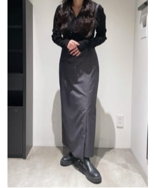 crie conforto(クリーコンフォルト)の「2WAYサスペンダースカート(スカート・レディース・グレー/モカ・SMALL/MEDIUM)」の4枚目の写真