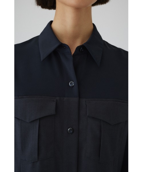 RIM.ARK（リムアーク）の「Urban shirt OP アーバンシャツワンピース（シャツワンピース・レディース・ブラック/グレー・38/36）」の4枚目の写真