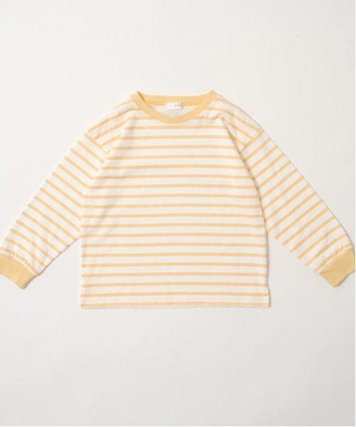 b・ROOM(ビールーム)の「【カイテキ天竺】ボーダー長袖Tシャツ(Tシャツ/カットソー・キッズ・ブラック/ダークグリーン/レッド/マスタード/ターコイズブルー・110cm/100cm/120cm/130cm/140cm/150cm)」の14枚目の写真