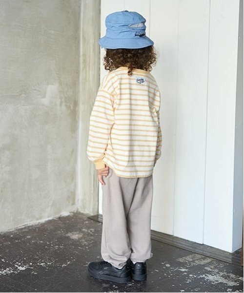 b・ROOM(ビールーム)の「【カイテキ天竺】ボーダー長袖Tシャツ(Tシャツ/カットソー・キッズ・ブラック/ダークグリーン/レッド/マスタード/ターコイズブルー・110cm/100cm/120cm/130cm/140cm/150cm)」の21枚目の写真