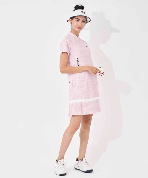 FILA GOLF(フィラゴルフ )の「遮熱バーチカルメッシュ レトロデザインワンピース(ワンピース・レディース・ライトグリーン/ラベンダー/ライトピンク・MEDIUM/LARGE/X-LARGE/SMALL)」の3枚目の写真
