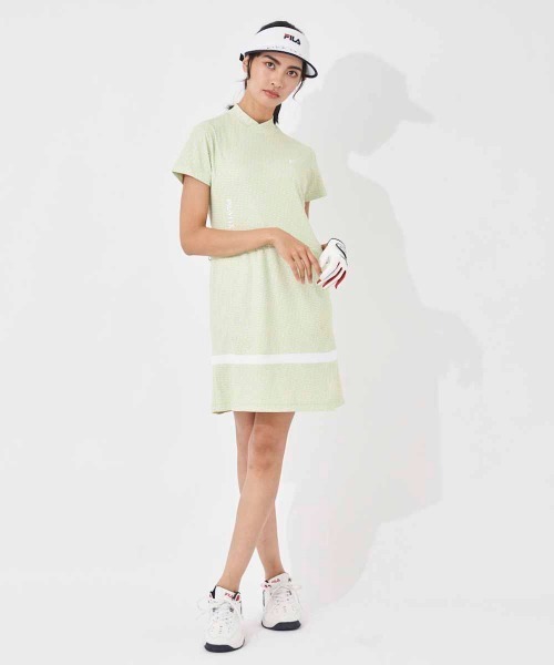 FILA GOLF(フィラゴルフ )の「遮熱バーチカルメッシュ レトロデザインワンピース(ワンピース・レディース・ライトグリーン/ラベンダー/ライトピンク・MEDIUM/LARGE/X-LARGE/SMALL)」の6枚目の写真