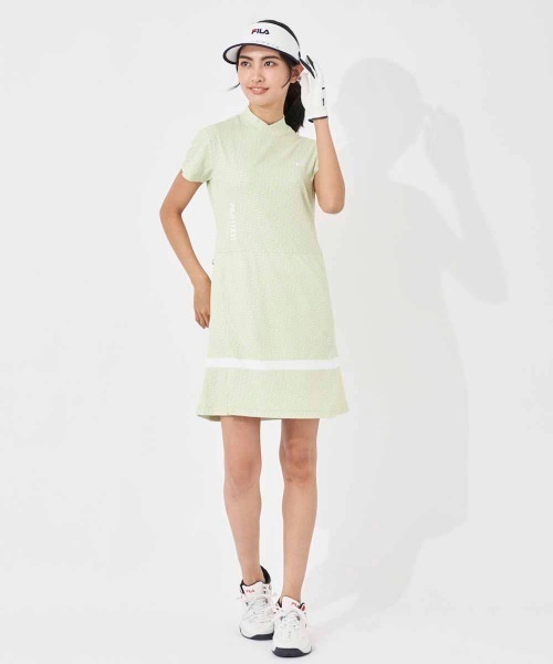 FILA GOLF(フィラゴルフ )の「遮熱バーチカルメッシュ レトロデザインワンピース(ワンピース・レディース・ライトグリーン/ラベンダー/ライトピンク・MEDIUM/LARGE/X-LARGE/SMALL)」の7枚目の写真
