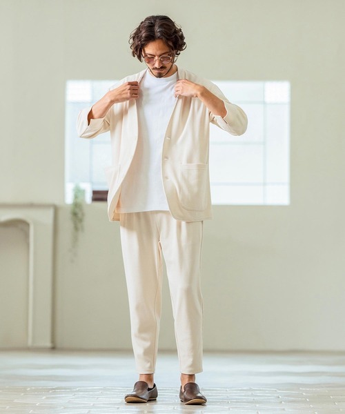 Magine(マージン)の「mj10549- Seersucker 3-4 Sleeve Cardigan カーディガンジャケット(その他アウター・メンズ・チャコール/キナリ/ブラック・44/46/48)」の7枚目の写真