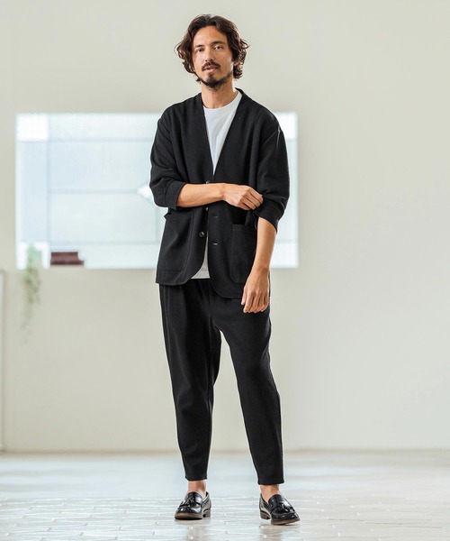 Magine(マージン)の「mj10549- Seersucker 3-4 Sleeve Cardigan カーディガンジャケット(その他アウター・メンズ・チャコール/キナリ/ブラック・44/46/48)」の12枚目の写真