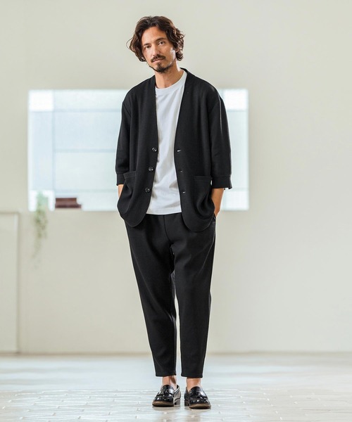 Magine(マージン)の「mj10549- Seersucker 3-4 Sleeve Cardigan カーディガンジャケット(その他アウター・メンズ・チャコール/キナリ/ブラック・44/46/48)」の13枚目の写真