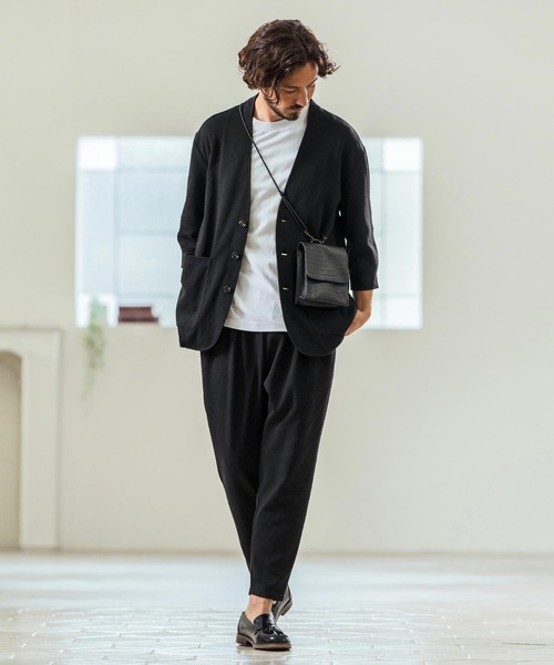 Magine(マージン)の「mj10549- Seersucker 3-4 Sleeve Cardigan カーディガンジャケット(その他アウター・メンズ・チャコール/キナリ/ブラック・44/46/48)」の14枚目の写真