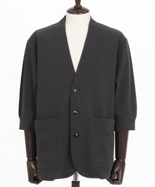 Magine(マージン)の「mj10549- Seersucker 3-4 Sleeve Cardigan カーディガンジャケット(その他アウター・メンズ・チャコール/キナリ/ブラック・44/46/48)」の20枚目の写真
