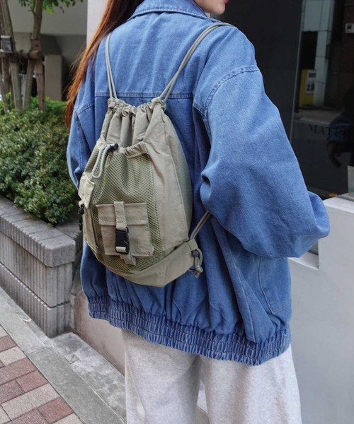 CORNERS（コーナーズ）の「ナイロンメッシュポケットナップサック（バックパック/リュック・レディース・ブラック/グレー/カーキ/ベージュ系その他・FREE）」の8枚目の写真