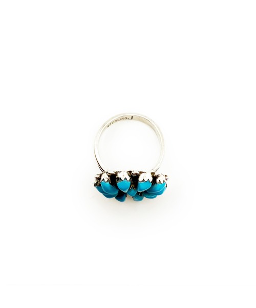 Indian Jewelry（インディアンジュエリー）の「THEATER シアター サークルフラワーモチーフターコイズシルバーリング  Made in USA（リング・レディース・シルバー・#9/#11/#14）」の5枚目の写真