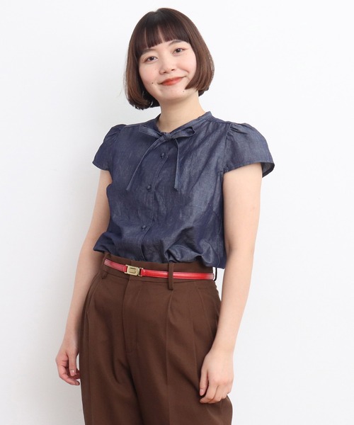 ☆新品☆チャイルドウーマン ラミーローンブラウス カーキ Dot&Stripes CHILDWOMAN - ☆新品☆チャイルドウーマン ラミー