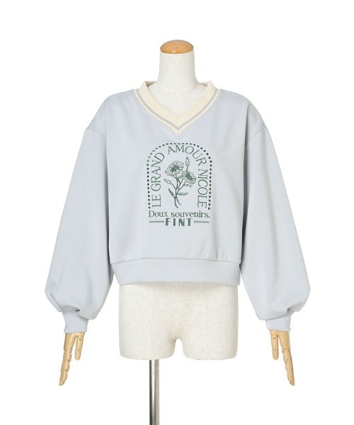 F i.n.t(フィント)の「マーガレットロゴ刺繍スウェット【セットアップ可能】/ fint フィント(スウェット・レディース・オフホワイト/ライトブルー/ライトピンク・FREE)」の5枚目の写真