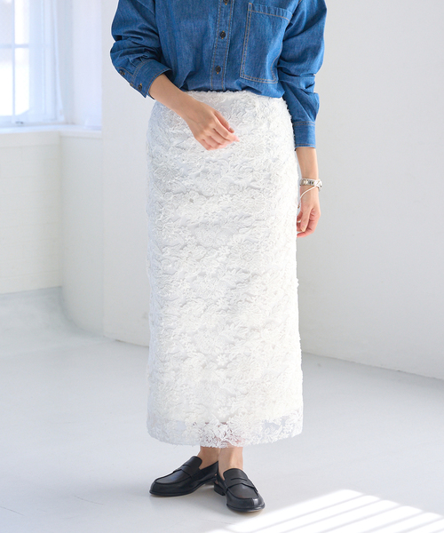 お値下げ‼️イエナ　IENA フラワースカート　38 セール】《追加》シアーフラワーレーススカート（スカート