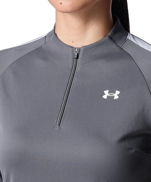 UNDER ARMOUR(アンダーアーマー)の「UAアーマードライ 1/4ジップ シャツ(ゴルフ/レディース)(Tシャツ/カットソー・レディース・グレー×ホワイト・S/M/L/XL)」の4枚目の写真
