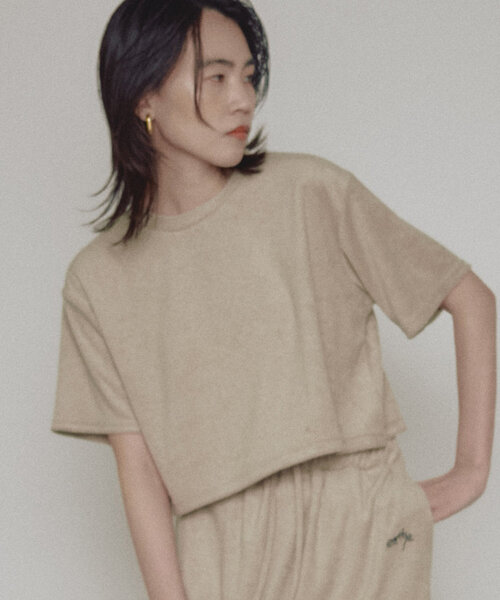earthy(アーシー)の「パイルTEE(Tシャツ/カットソー・レディース・ブラック/ベージュ/オレンジ・FREE)」の3枚目の写真