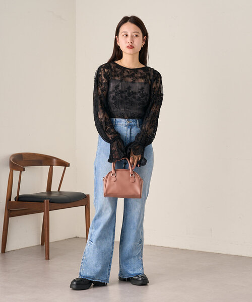 Kastane（カスタネ）の「【低身長サイズ/高身長サイズ/3サイズ展開】B ボタンスリットデニム（デニムパンツ・レディース・ブラック/ブルー・2/1/0）」の13枚目の写真