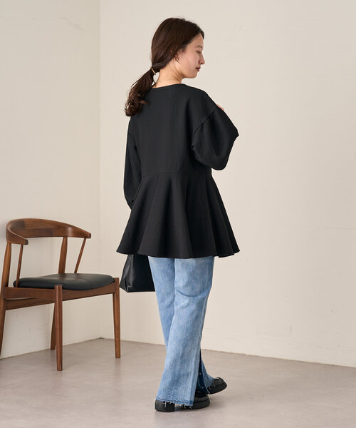 Kastane（カスタネ）の「【低身長サイズ/高身長サイズ/3サイズ展開】B ボタンスリットデニム（デニムパンツ・レディース・ブラック/ブルー・2/1/0）」の19枚目の写真