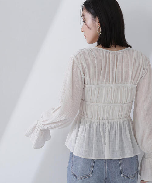 ブラウス シャツ フロントリボンシアーブラウス / 1215210707 レディース PROPORTION BODY DRESSING ブラウス シャツ フロントリボン