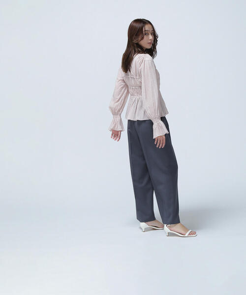 セール】◇フロントリボンシアーチェックブラウス（シャツ