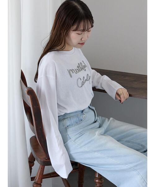 ehka sopo(エヘカソポ)の「テープ刺繍シアーカットソー(Tシャツ/カットソー・レディース・イエロー/オフホワイト/ブラック・F)」の16枚目の写真