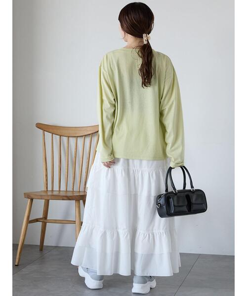 ehka sopo(エヘカソポ)の「テープ刺繍シアーカットソー(Tシャツ/カットソー・レディース・イエロー/オフホワイト/ブラック・F)」の5枚目の写真