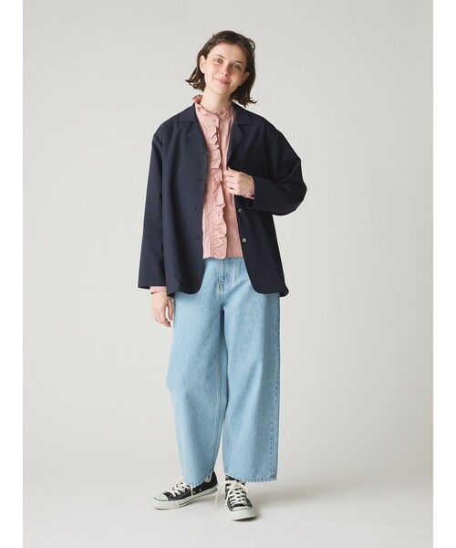 MidiUmi（ミディウミ）の「MidiUmi ハイウエストワイドストレートデニム（その他パンツ・レディース・キナリ/ネイビー/ライトブルー・S/M）」の20枚目の写真