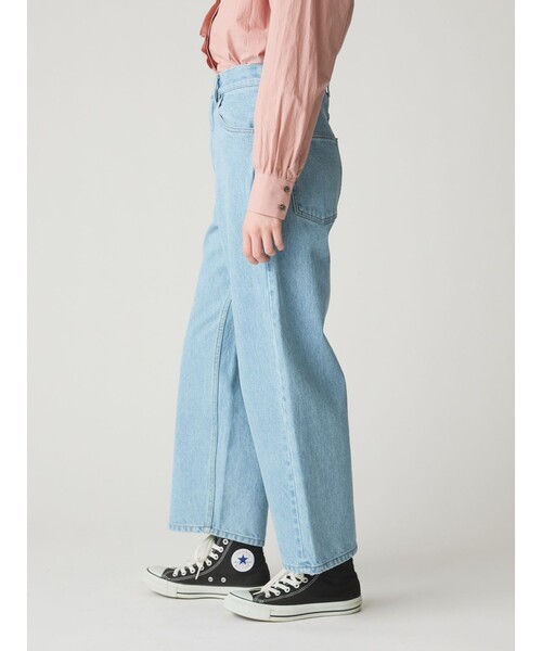 MidiUmi（ミディウミ）の「MidiUmi ハイウエストワイドストレートデニム（その他パンツ・レディース・キナリ/ネイビー/ライトブルー・S/M）」の17枚目の写真