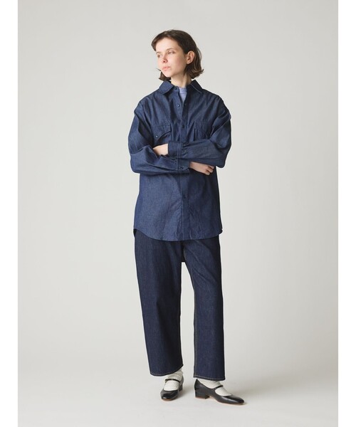 MidiUmi（ミディウミ）の「MidiUmi ハイウエストワイドストレートデニム（その他パンツ・レディース・キナリ/ネイビー/ライトブルー・S/M）」の12枚目の写真