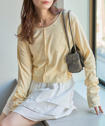 Kastane | 【初夏まで着れる】スタッズリブカットソー(Tシャツ/カットソー)