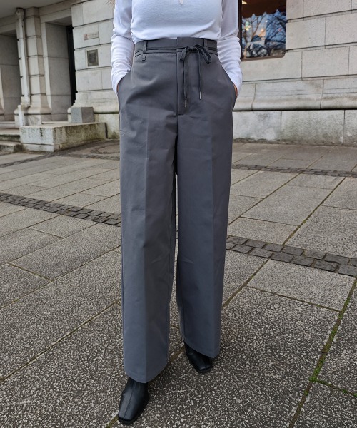 esutoreja（エストレジャ）の「TCツイルパンツ（スラックス・レディース・ブラック/ベージュ/グレー・FREE）」の2枚目の写真