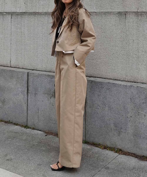 esutoreja（エストレジャ）の「TCツイルパンツ（スラックス・レディース・ブラック/ベージュ/グレー・FREE）」の5枚目の写真