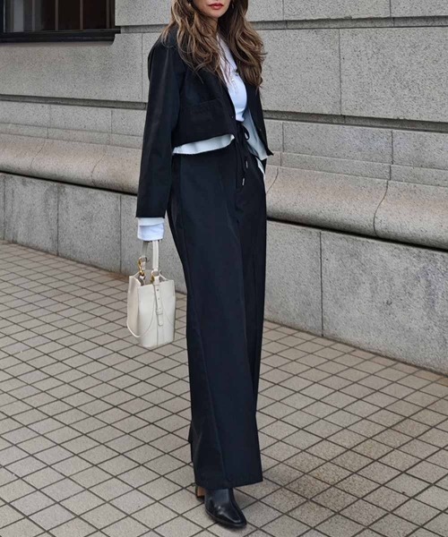 esutoreja（エストレジャ）の「TCツイルパンツ（スラックス・レディース・ブラック/ベージュ/グレー・FREE）」の7枚目の写真